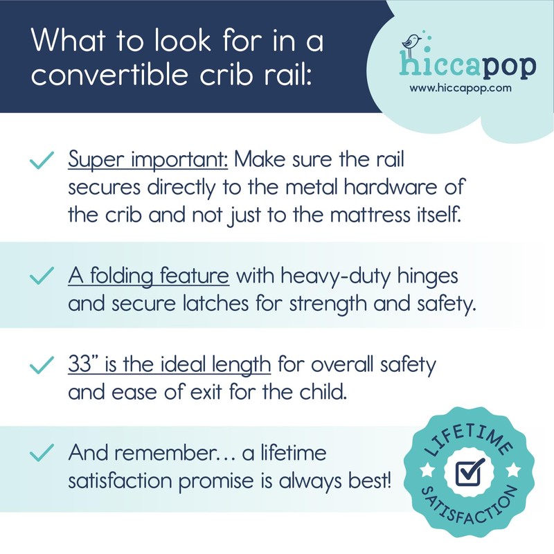 hiccapop Convertible Crib Bed Rail for Toddlers, Crib Rail Guard