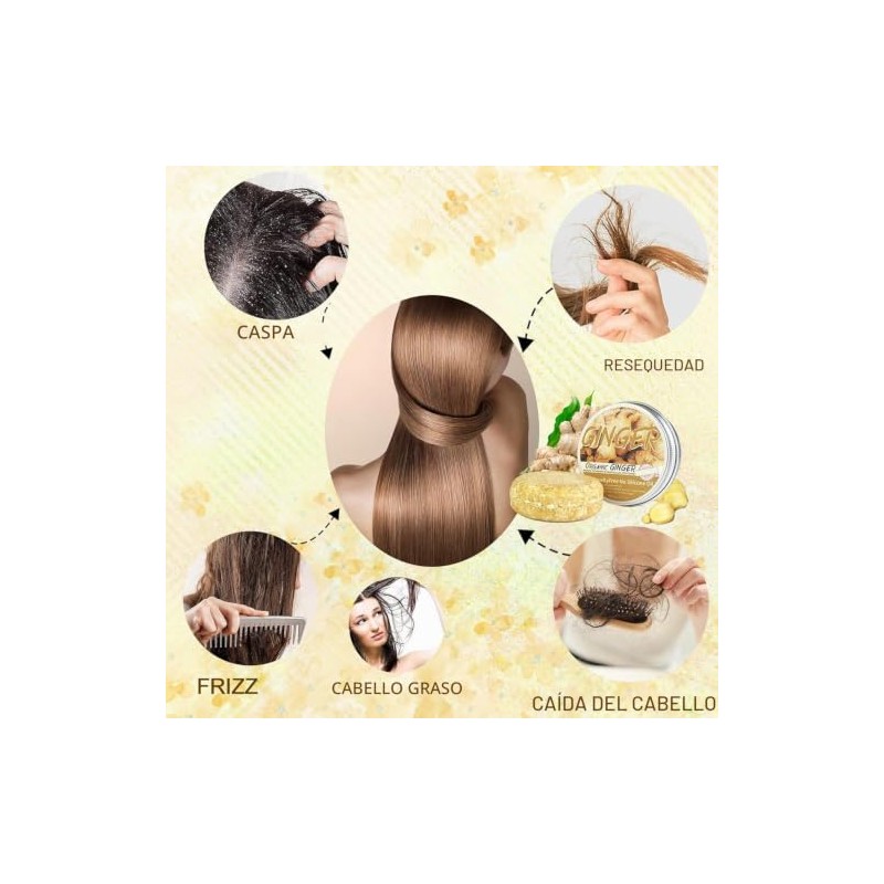 Champú Con Jengibre Para El Crecimiento Del Cabello