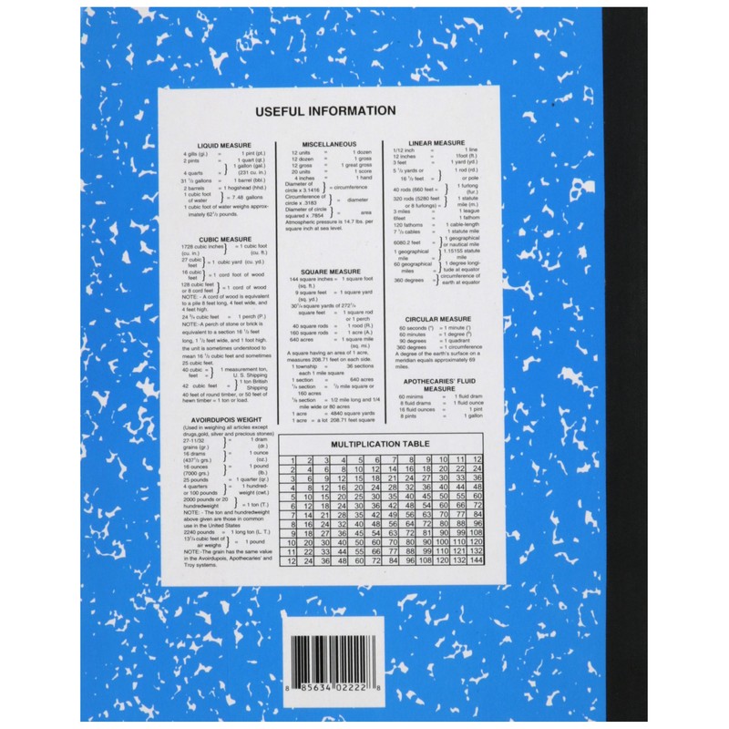 School Smart Skip-A-Line Ruled Composition Book, Grade 2, Blue, 100