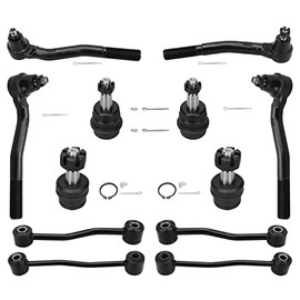 Drivestar 12pc Set Front Outer Tie Rods + Front & Rear Sway Bars + Upper& Lower Ball Joints Replacement for Jeep Grand Cherokee 1999-2004, K3134 K3185 K3201 K3202 ES3472 ES3473 ES3474 ES3475