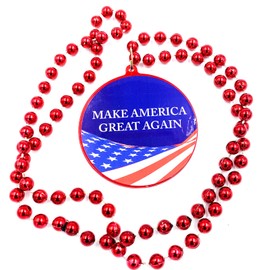 Make America Great Again Mardi Gras Bead Necklace TRUMP Political USA