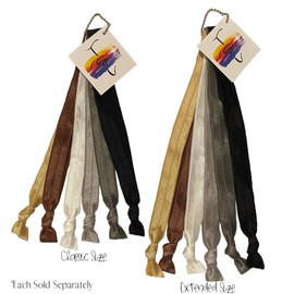 Nuevo tamaño: diadema elástica neutra sin arrugas por colores de esta temporada; 5/8 pulgadas de ancho, tamaño ajustable; juego de 6: blanco, marrón, gris, carbón y negro (diadema extendida)