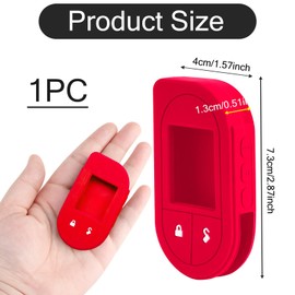 Jawfait Remote Case for Viper, Soft Silicone Car Key Case Shell, Protective Fob Cover with Button, Non-Toxic Keyless Entry Remote Control Replacement for Viper #4706 5706 7351V 7752V 7756V (Red)