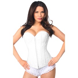 Lavish White Lace Overbust Corset w/Zipper (XLarge)