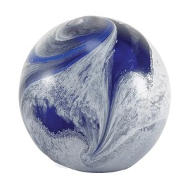 OneWorld Memorials Blue Glass Marble Swirl Ashes Keepsake Urn - Unique and Artistic Small Urn