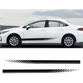 MAX COOL 2pcs Racing Stripe Stickers for Car Body Door Side Stripe Graphic Vinyl Decals Decoration for All Cars SUV Truck Vehicles Universal Stickers Accessories