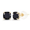 Solid 14K Yellow Gold 5mm Cushion Natural Black Onyx December