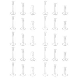 D.Bella Clear Earrings Plastic Earrings for Work Surgery Sports 16g Clear Cartilage Earrings Stud Plastic Helix Tragus Earring Piercing Retainer Clear Lip Rings Labret Retainers 6mm 8mm 10mm