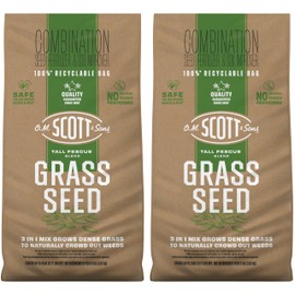 O.M. Scott and Sons Tall Fescue Blend Grass Seed - Lawn Seed, Fertilizer and Soil Improver, Naturally Crowds Out Weeds, Covers Up to 2,000 sq. ft., 8 lb. (2-Pack)