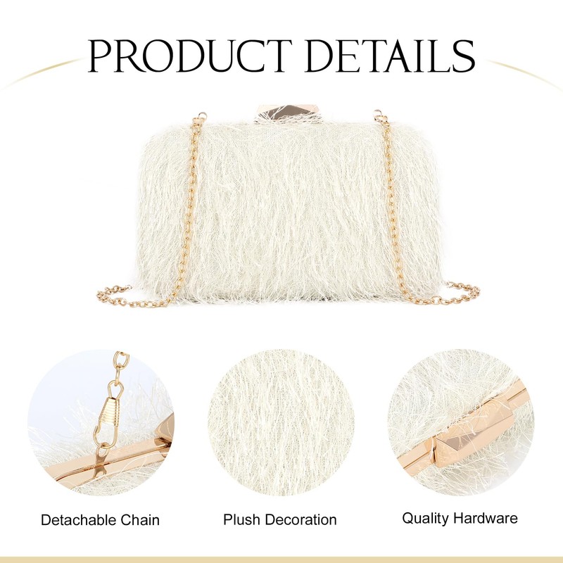 SUKUTU Feather Evening Bag for Women Shoulder Acrylic Box Bag