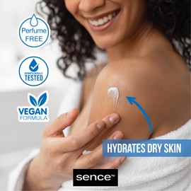 Sence Derma Fact Gesichts- und Körperlotion, Bodylotion Damen dermatologisch getestet, Vegan Beauty Skincare Fragrance Free, Body Lotion für trockene bis sehr trockene Haut, 0% Parfüm (1 x 250ml)