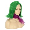 VGbeaty Adult Green Wavy Wig with Purple Scarf Women Side-swept