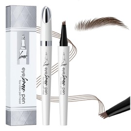 AWAVM 2024 Microblading Eyebrow Pen, Upgraded 3D Waterproof Microblading Eyebrow Pencil, 4-Tip Eyebrow Pencil, Natural Makeup Long-Lasting Fine Stroke Magic Eyebrow Pencil for Women (Dark brown)