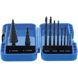 BGS 1686 | Step Drill and Twist Drill Set | HSS | 4 - 12 / 4 - 20 mm | 2 - 5 mm | 10 Pieces