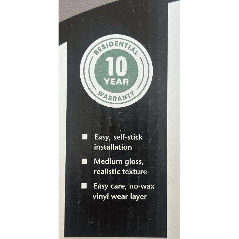 Traffic Master 10 Pieces Vinyl Floor,Peel And Stick,12X 12X 0.065in