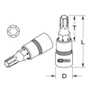 KS Tools 918.1627 1/2" CHROMEplus Bit socket TX, T45