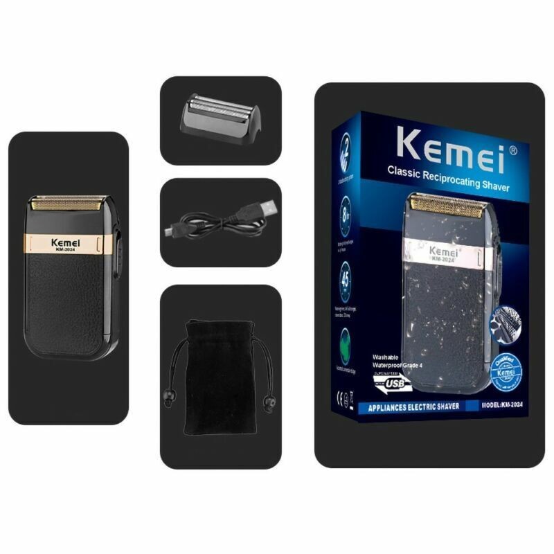 KEMEI Men Shaver Trimmer USB Razor Rechargeable Electric Shaving Twin