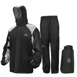 KEMIMOTO Men's Motorcycle Rain Suit, 15000 MMH₂O Waterproof Windproof Raincoat with Zip, Reflective Breathable Bicycle Rainwear, Piece Rain Jacket for Scooters, Fishing, Boat