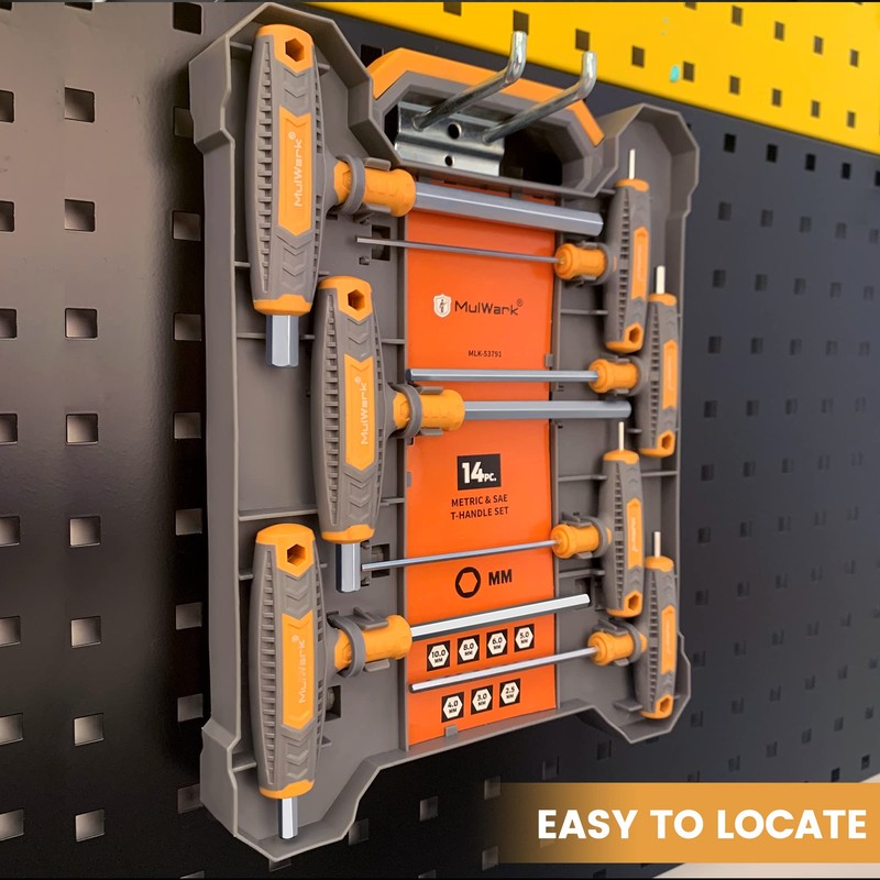MULWARK 14 PC T-handle Allen Wrench Set Metric and Standard