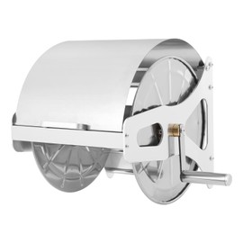 Wall Mounted Hose Reel Garden Hose Holder Holds 50m / 164.04ft Hose, Metal Water Hose Holders for Outside Silver