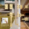 LOQRON Brushed Gold Double Front Door Lock Set, Keyed Entry