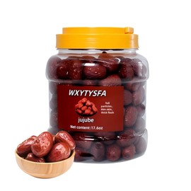 Perfect dates,Jujube dates，Red date Dried fruit 17.6 oz (500 g) - for baking, cooking, and snacking, sweet, chewy, and delicate in a jar。