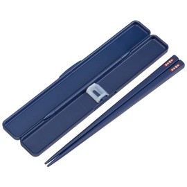 Skater ABC4AG Silver Ion Ag+ Antibacterial Chopsticks & Chopsticks Case Set, 7.7 inches (19.5 cm), Denim, Made in Japan