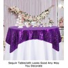 ShinyBeauty Small Tablecloth Square 36x36-Inch Purple Sequin Tablecloth Glitter Table