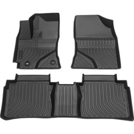 UNSTECH Floor Mats Fits for 2014-2019 Toyota Corolla All-Weather Guard with TPE Liner Front & 2nd Row Seat Liner Set Black Full Set Liners