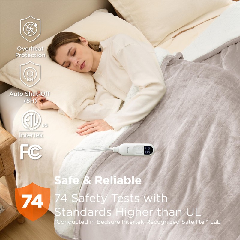 Bedsure Electric Blanket Full Size - Soft Flannel Heated Blanket,