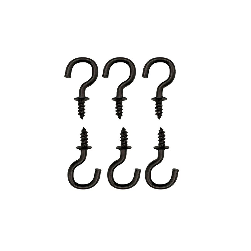 IDEALSV Small Black Ceiling Hooks 1/2'' Screw-in Light Hooks DIY