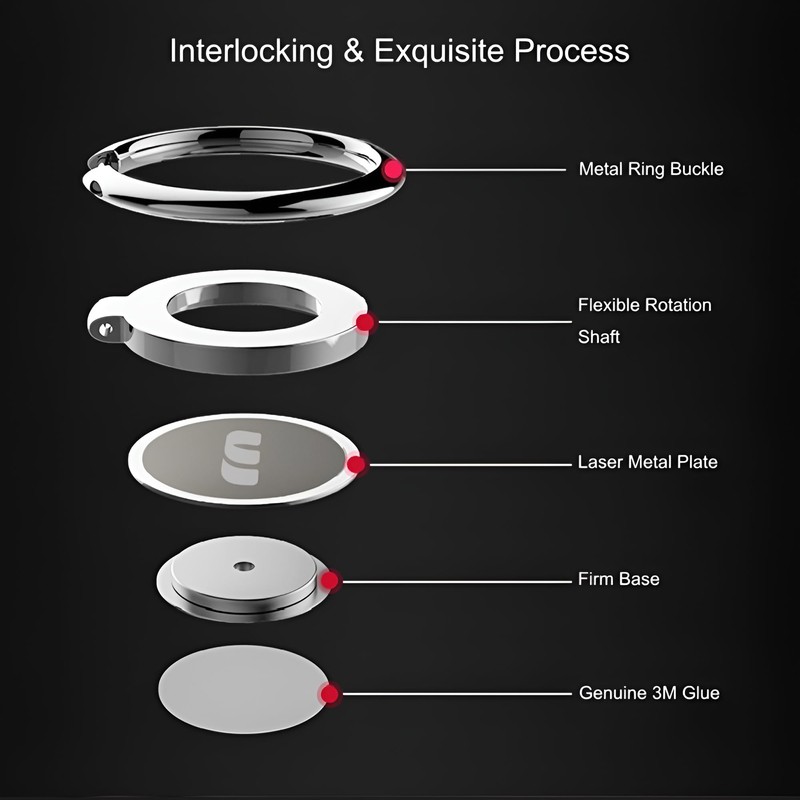 Ultra-Slim Phone Ring Holder with Magnetic Car Mount - Secure