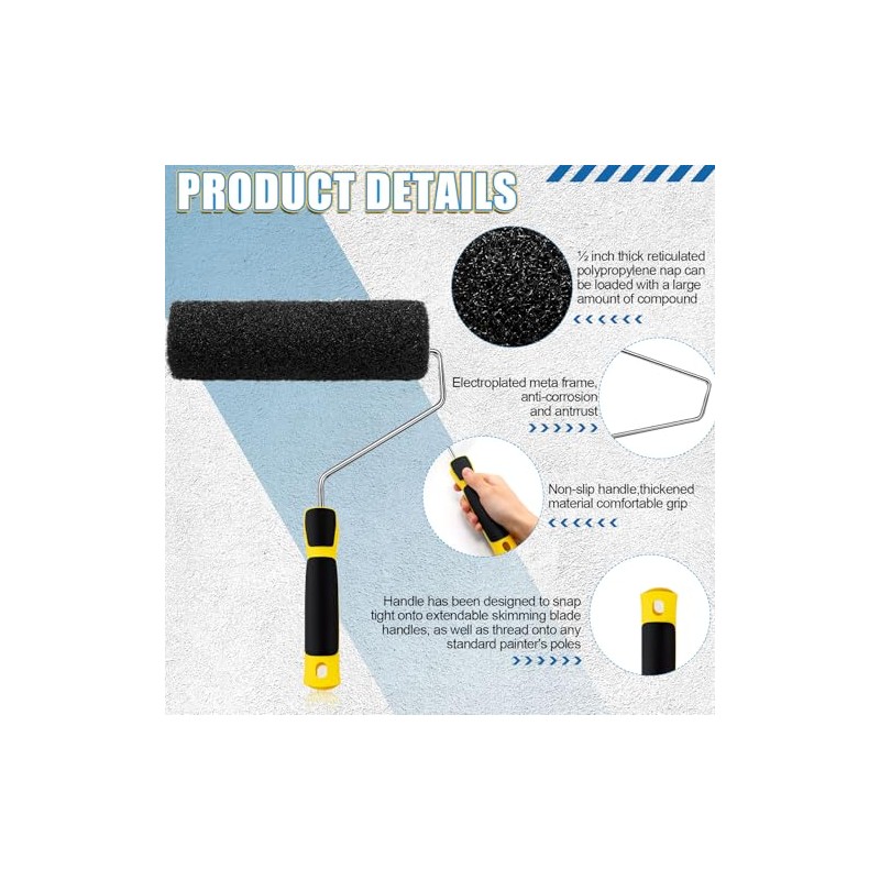 AmazingSpark 3 Pcs Drywall Compound Roller Includes 9 Inch 12