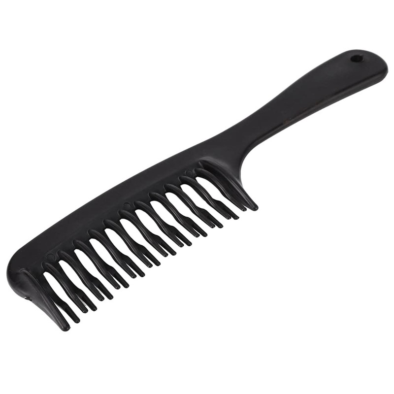2X Black Double Tooth Detangler Hair Comb Shampoo Comb with