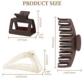 ZOUIQSS Set of 3 Hair Clips for Thin Thick Curly Hair Ponytail Holder Headwear Hair Styling Accessories for Women and Girls