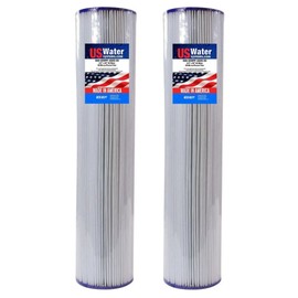 US Water Systems 20 Micron 4.5 x 20 Water Filter, Pleated Whole House Water Filter Replacement Cartridge, Removes Sediment and Improve Taste and Clarity of Water, Made in the USA - Pack of 2
