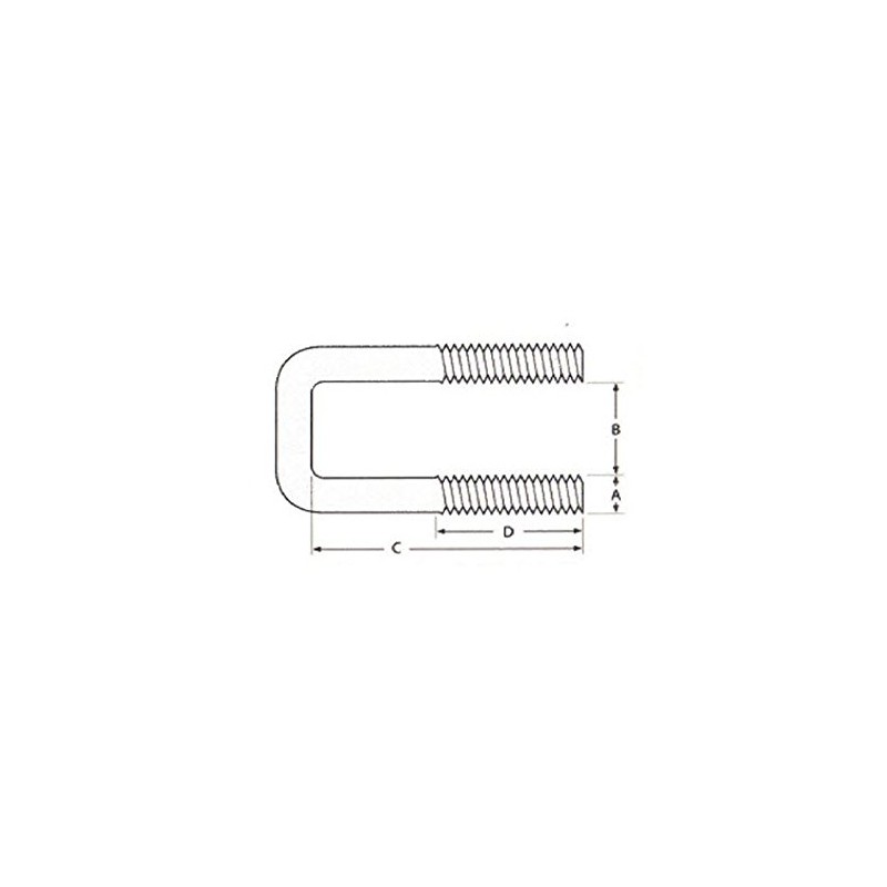 Graphskill Square Bolt (C Bolt) M10 x 80 mm Thread,