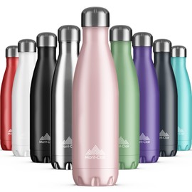 Mont-Clair Stainless Steel Drinking Bottle, Thermos Flask, BPA-Free, Water Bottle, Stainless Steel Drinking Bottle 500 ml, 24 Hours Cold and 12 Hours Warm, Leak-Proof, Thermos Drinking Bottle, Pink