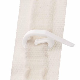 White Plastic Curtain Hooks | Hooks For Pencil Pleat, Window, Door & Shower Curtains | Heavy Duty Hook for Header Tape & Drapery | Pack of 50-28 mmx 12mm