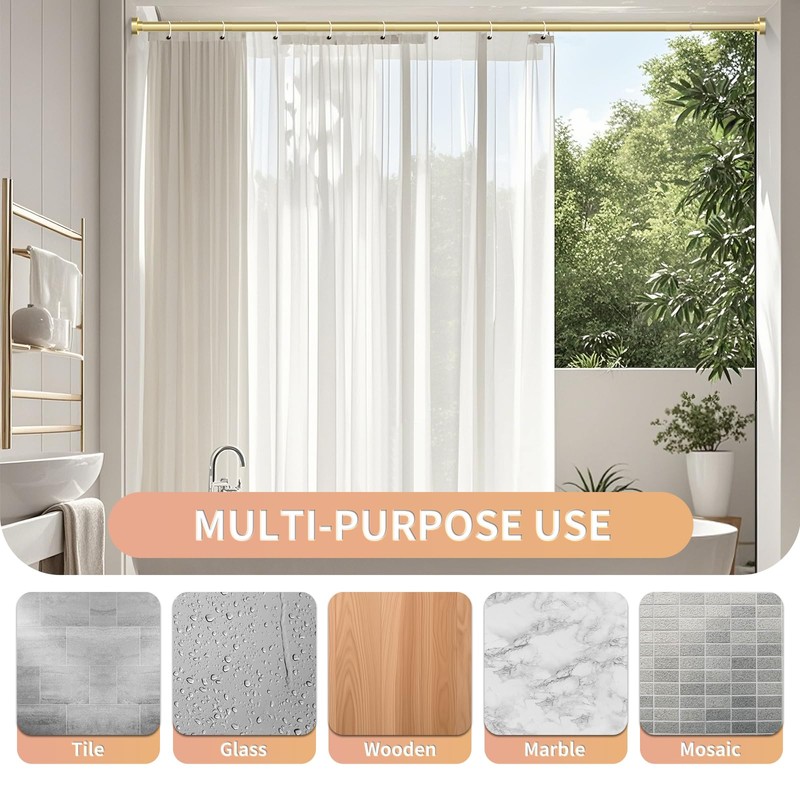 Emlaoe Gold Shower Curtain Rod 34-96 Inches(2.8-8ft) Never Rust Adjustable