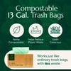 Cleanomic Compostable* 13 Gallon Trash Bags with Drawstring (2 Pack,