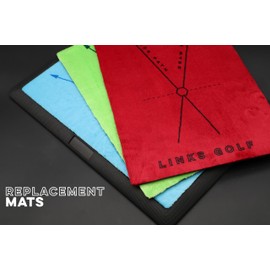 LINKS GOLF Premium Impact Golf Mat Replacements - Instant Swing Path Feedback Practice Mat - Advanced Guides (2 x Green Replacement Mats)