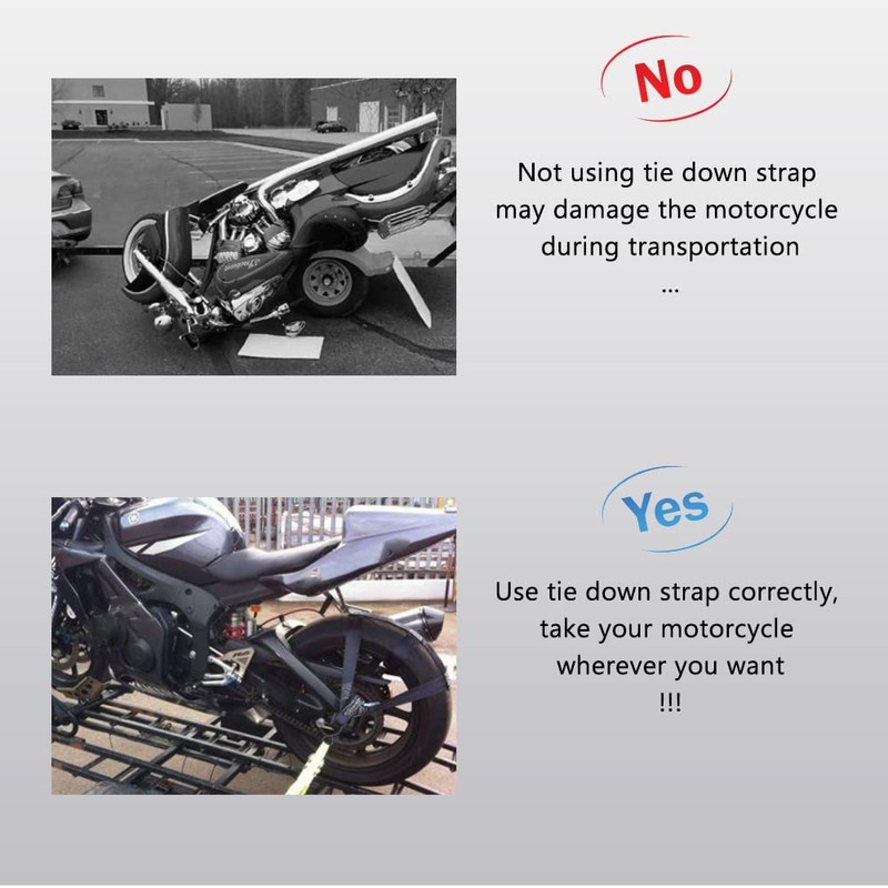 Universal Motorcycle Rear Wheel Tie-Down Strap, Transportation Bundle Belt for