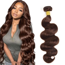 Color 4 Bundle Dark Brown Body Wave Human Hair Bundles Peruvian Chocolate Brown Human Hair 1 Bundle 10 Inch Color 4 Body Wave Bundles