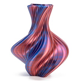 1.75mm PLA Filament Silk Dual Bi Color Blue Red, Coextrusion 3D Printer Filament with Shiny Silk Rainbow Color, 1kg (2.2lbs) Spool Neatly Wound Smooth Color Transition 3D Printing Filament