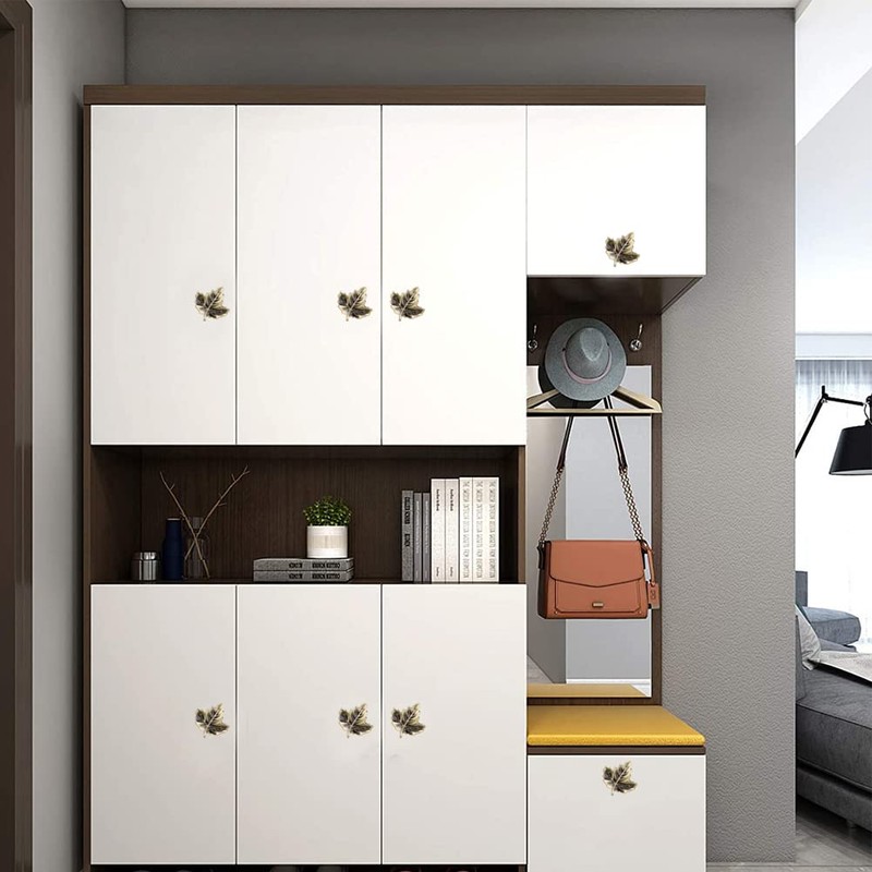 JfwuHap 10Pcs Bronze Maple Leaf knobs Farmhouse Style Decorative Mini