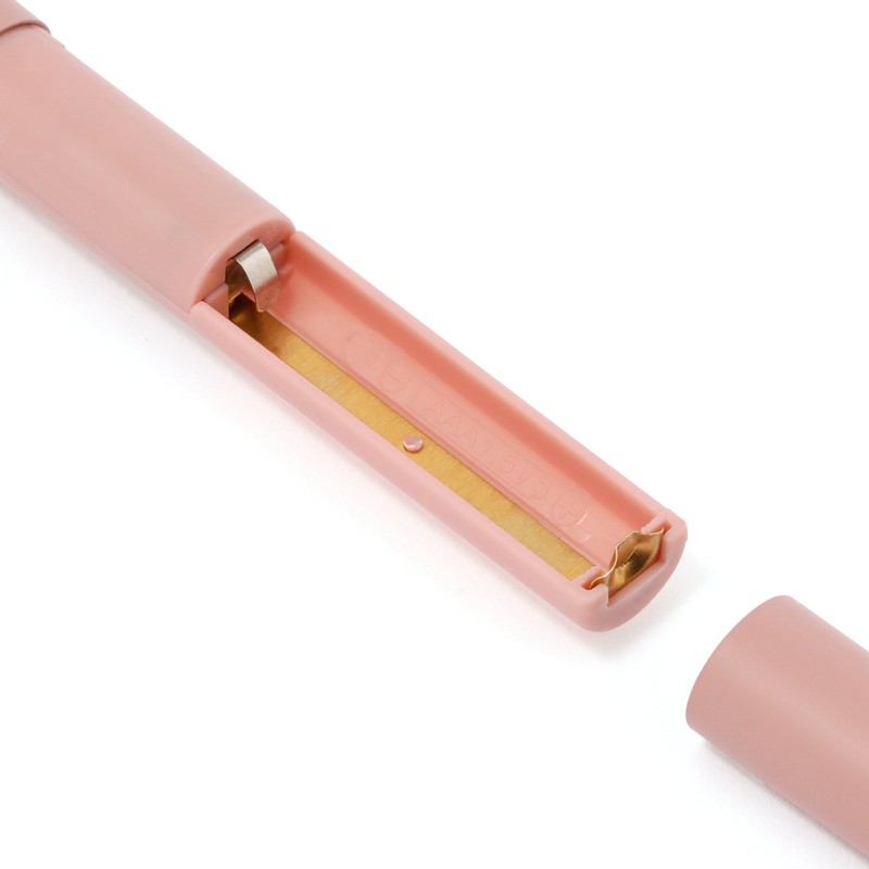 Francfranc Salon Compact Shaver Pink Face Shaver with Eyebrow Comb