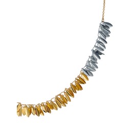 Ted Baker Pemina Petal Fringe Necklace for Women (Silver/Gold)