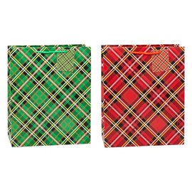 TSI Gift Bags TARTAN, pack of 12, size: large (H x W x D) 12,6" x 10,2" x 5,3", item no. 87312