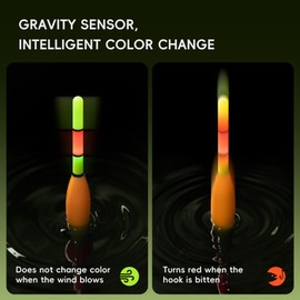 Vintoney 3 Pack Fish Floats with Bite Alarm, Gravity Sensor, Double Waterproof Fishing Tackle for Lake River or Pond Diving Sites